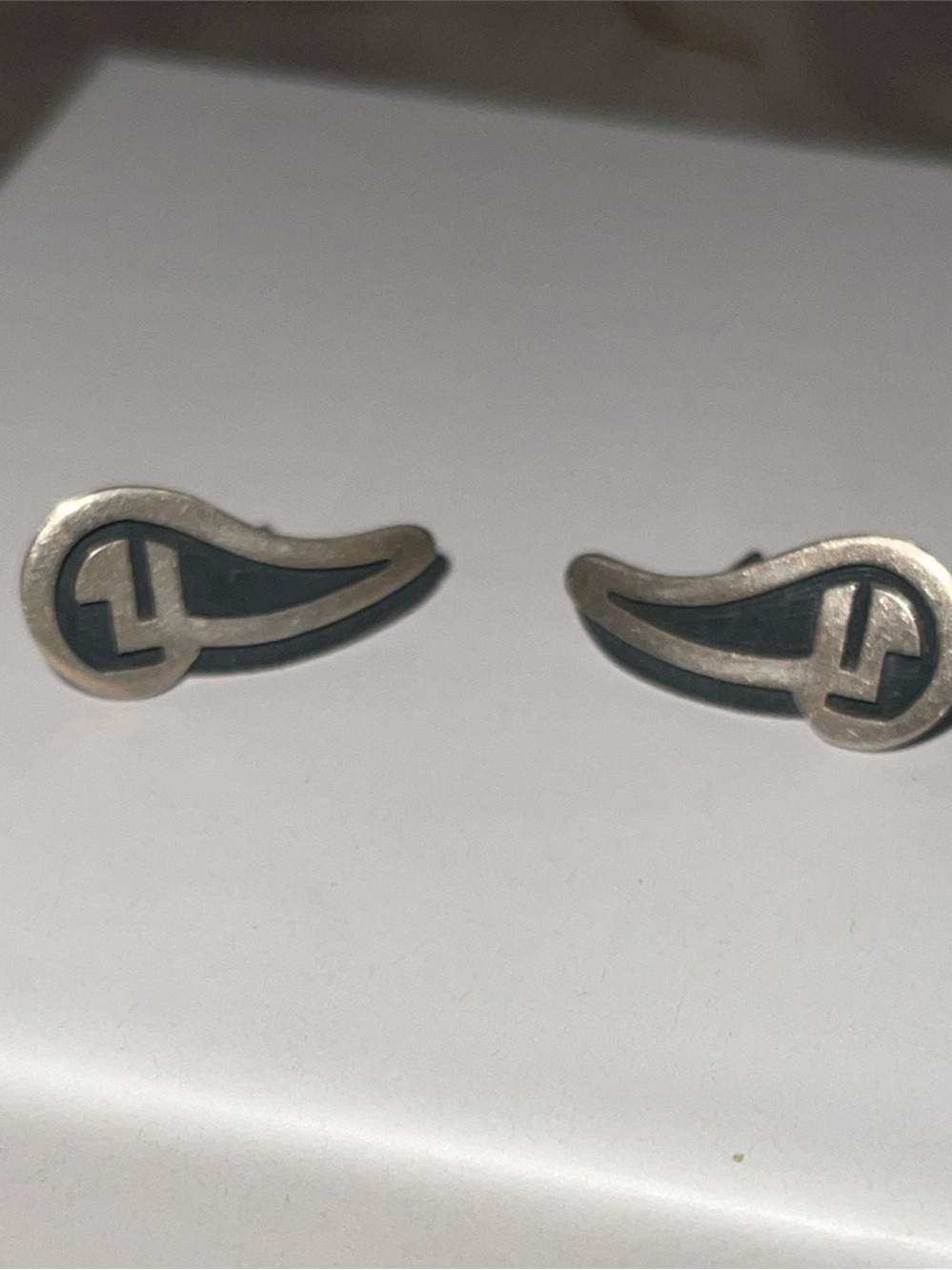 Sterling Native Teardrop Embossed Pierced Earrings